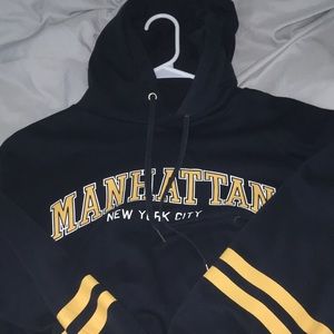 cropped navy blue hoodie